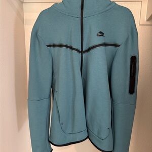 Nike Sportswear Tech Fleece Teal Full-Zip Hoodie with Black Details